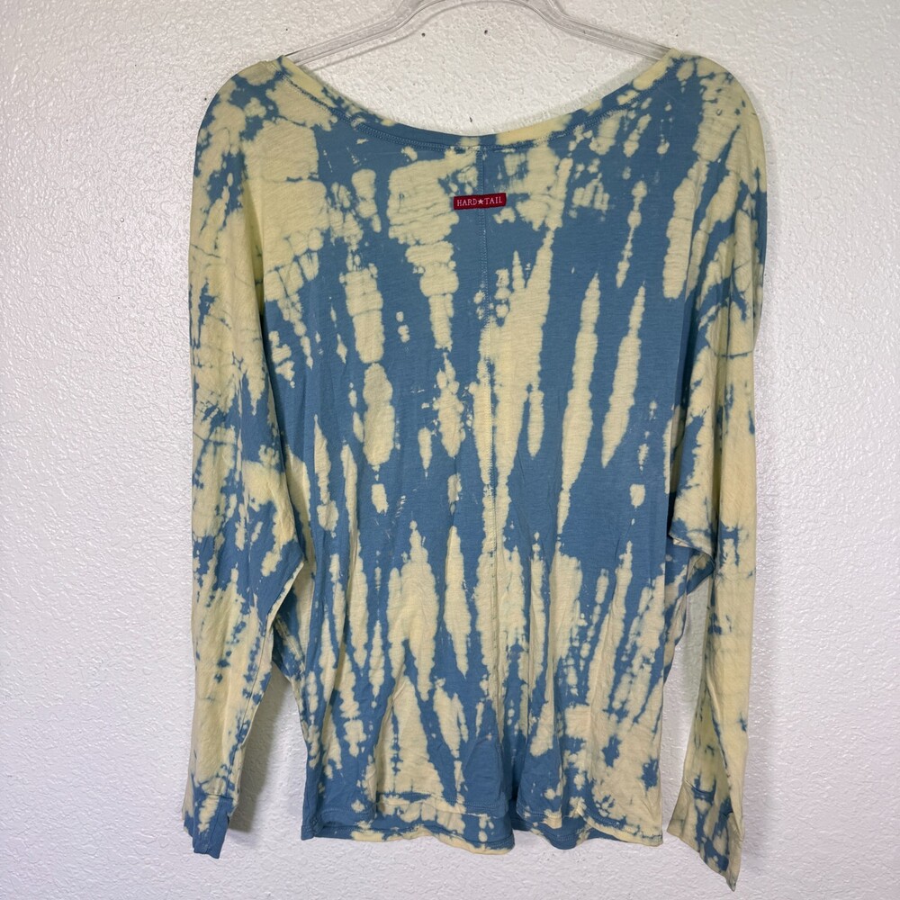 Hard Tail Top Womens Small Tie Dye Long Sleeve Tunic Cotton Modal Artsy USA Y2K - Picture 2 of 12